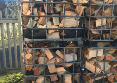 ibc crates full of firewood
