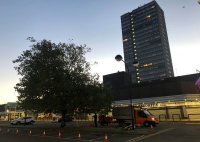 Crown reduction Salford Shopping Center 3