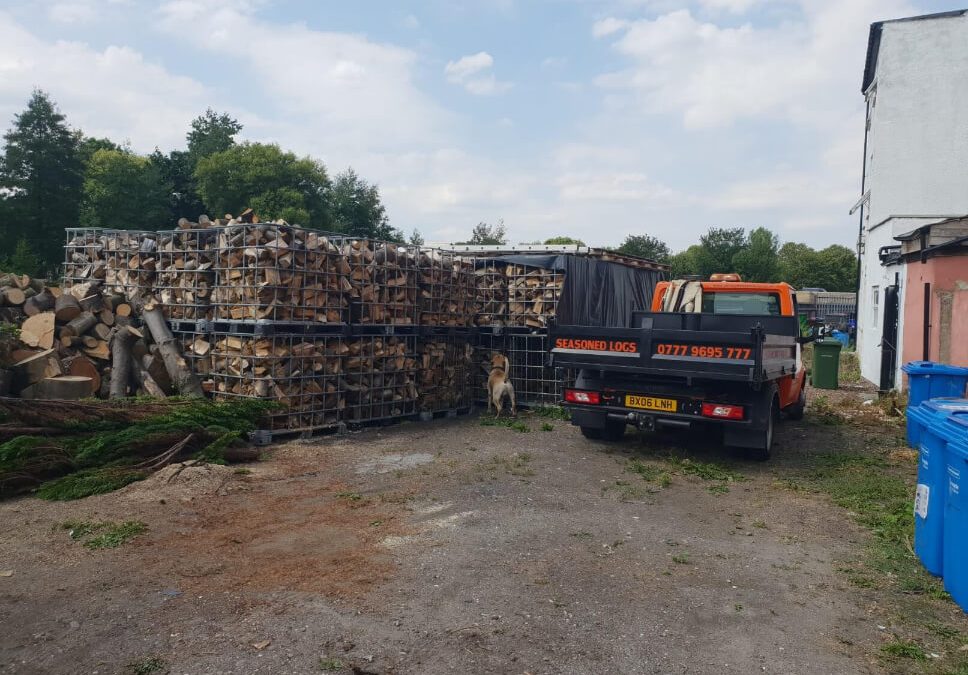 IBC crates of seasoned firewood for delivery in Manchester area